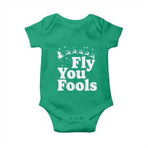 Funny Christmas Baby Onesie Fly You Fools Fantasy Movie Santa Sleigh Reindeer TS10 Irish Green Print Your Wear