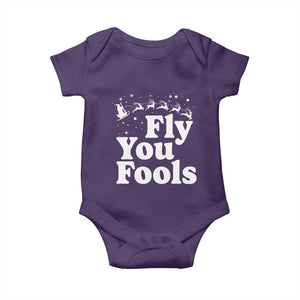 Funny Christmas Baby Onesie Fly You Fools Fantasy Movie Santa Sleigh Reindeer TS10 Purple Print Your Wear