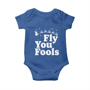 Funny Christmas Baby Onesie Fly You Fools Fantasy Movie Santa Sleigh Reindeer TS10 Royal Blue Print Your Wear