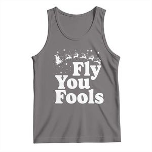 Funny Christmas Tank Top Fly You Fools Fantasy Movie Santa Sleigh Reindeer TS10 Deep Heather Print Your Wear
