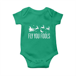 Funny Christmas Fly You Fools Baby Onesie Fantasy Movie Fellowship Santa Sleigh Reindeer TS10 Irish Green Print Your Wear