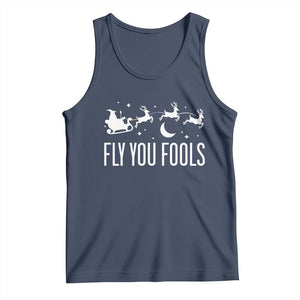 Funny Christmas Fly You Fools Tank Top Fantasy Movie Fellowship Santa Sleigh Reindeer - Print Your Wear