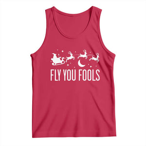 Funny Christmas Fly You Fools Tank Top Fantasy Movie Fellowship Santa Sleigh Reindeer - Print Your Wear