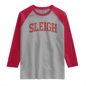Sleigh Christmas Raglan Shirt Funny Women Retro Merry Xmas Family Holiday TS10 Sport Gray Red Print Your Wear