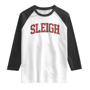 Sleigh Christmas Raglan Shirt Funny Women Retro Merry Xmas Family Holiday TS10 White Black Print Your Wear