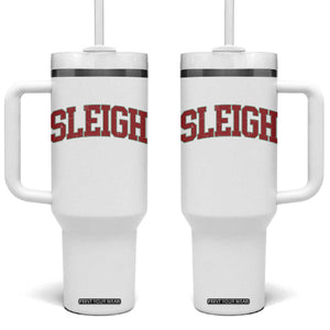 Sleigh Christmas Tumbler With Handle Funny Women Retro Merry Xmas Family Holiday TS10 One Size: 40 oz White Print Your Wear