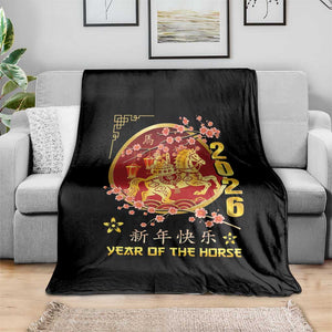2026 Year of the Horse Lunar New Year Throw Blanket TS10 Print Your Wear