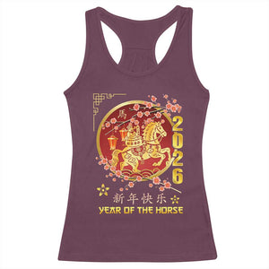 2026 Year of the Horse Lunar New Year Racerback Tank Top TS10 Maroon Print Your Wear