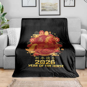 Chinese New Year 2026 Throw Blanket Year of The Horse TS10 Print Your Wear