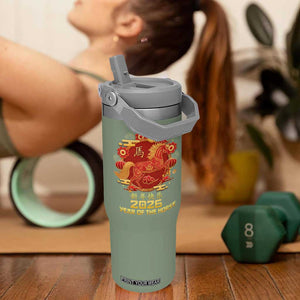 Chinese New Year 2026 Flip Straw Tumbler Year of The Horse TS10 One Size: 30 oz Moss Green Print Your Wear