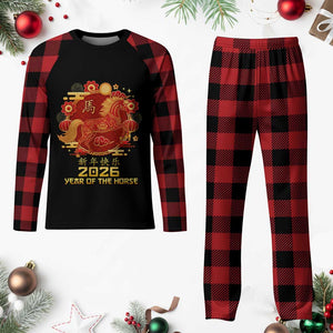 Chinese New Year 2026 Plaid Pajama Set Year of The Horse TS10 Buffalo Plaid Print Your Wear