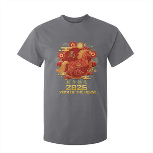 Chinese New Year 2026 T Shirt For Kid Year of The Horse TS10 Charcoal Print Your Wear