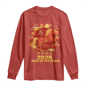 Chinese New Year 2026 Long Sleeve Shirt Year of The Horse TS10 Red Print Your Wear