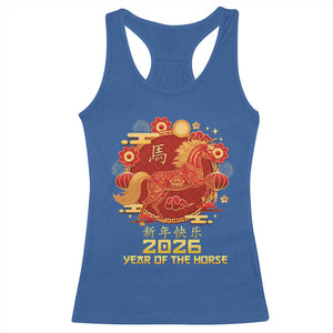 Chinese New Year 2026 Racerback Tank Top Year of The Horse TS10 Royal Blue Print Your Wear