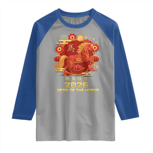 Chinese New Year 2026 Raglan Shirt Year of The Horse TS10 Sport Gray Royal Print Your Wear