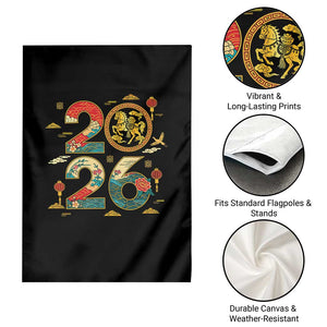 Hello 2026 Lunar New Year Garden Flag Year of the Horse Chinese Zodiac TS10 Print Your Wear