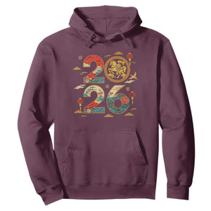 Hello 2026 Lunar New Year Hoodie Year of the Horse Chinese Zodiac TS10 Maroon Print Your Wear