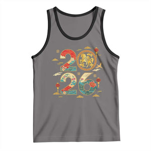 Hello 2026 Lunar New Year Tank Top Year of the Horse Chinese Zodiac TS10 Deep Heather Black Print Your Wear