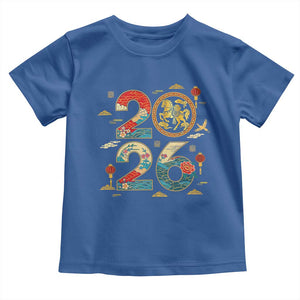 Hello 2026 Lunar New Year Toddler T Shirt Year of the Horse Chinese Zodiac TS10 Royal Blue Print Your Wear