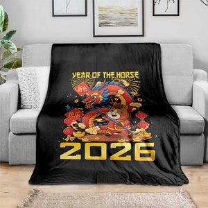 Chinese New Year 2026 Throw Blanket LYE Year of The Horse TS10 Print Your Wear