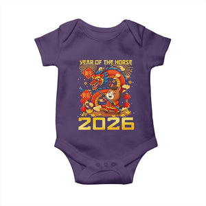 Chinese New Year 2026 Baby Onesie LYE Year of The Horse TS10 Purple Print Your Wear