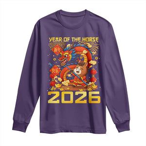 Chinese New Year 2026 Long Sleeve Shirt LYE Year of The Horse TS10 Purple Print Your Wear