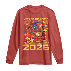 Chinese New Year 2026 Long Sleeve Shirt LYE Year of The Horse TS10 Red Print Your Wear