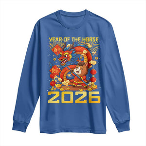 Chinese New Year 2026 Long Sleeve Shirt LYE Year of The Horse TS10 Royal Blue Print Your Wear