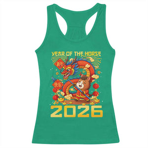 Chinese New Year 2026 Racerback Tank Top LYE Year of The Horse TS10 Irish Green Print Your Wear