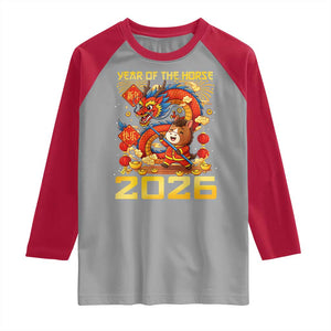 Chinese New Year 2026 Raglan Shirt LYE Year of The Horse TS10 Sport Gray Red Print Your Wear