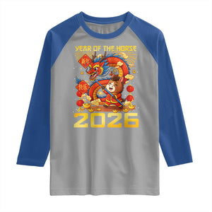 Chinese New Year 2026 Raglan Shirt LYE Year of The Horse TS10 Sport Gray Royal Print Your Wear
