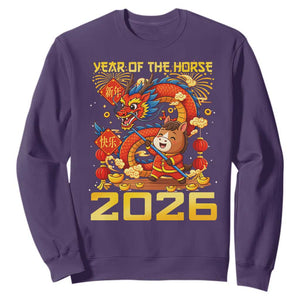 Chinese New Year 2026 Sweatshirt LYE Year of The Horse TS10 Purple Print Your Wear
