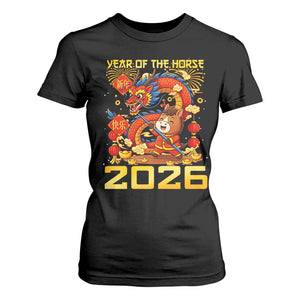 Chinese New Year 2026 T Shirt For Women LYE Year of The Horse TS10 Black Print Your Wear