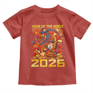 Chinese New Year 2026 Toddler T Shirt LYE Year of The Horse TS10 Red Print Your Wear