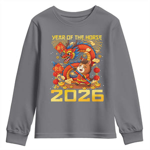 Chinese New Year 2026 Youth Sweatshirt LYE Year of The Horse TS10 Charcoal Print Your Wear