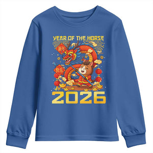 Chinese New Year 2026 Youth Sweatshirt LYE Year of The Horse TS10 Royal Blue Print Your Wear