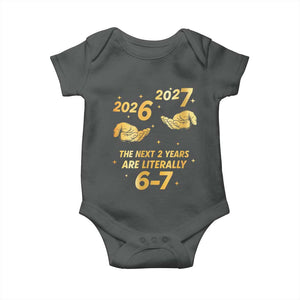 Funny 67 New Years Eve Baby Onesie Six Seven Boys Kids NYE Party 6 7 Meme TS10 Dark Heather Print Your Wear