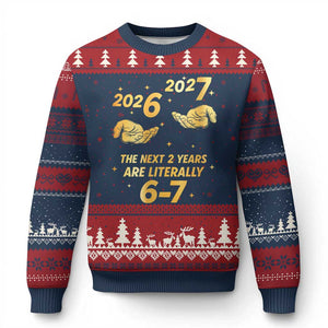Funny 67 New Years Eve Ugly Christmas Sweater Six Seven Boys Kids NYE Party 6 7 Meme TS10 Navy Red Print Your Wear