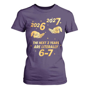 Funny 67 New Years Eve T Shirt For Women Six Seven Boys Kids NYE Party 6 7 Meme TS10 Purple Print Your Wear