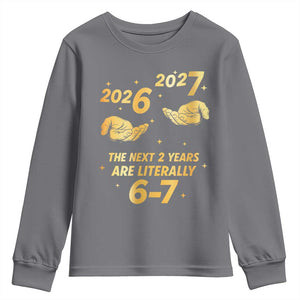 Funny 67 New Years Eve Youth Sweatshirt Six Seven Boys Kids NYE Party 6 7 Meme TS10 Charcoal Print Your Wear