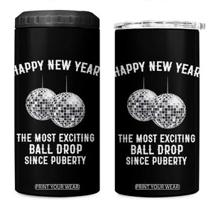 Funny New Years Eve 4 in 1 Can Cooler Tumbler Ball Drop Rude Adult Humor TS10 One Size: 16 oz Black Print Your Wear