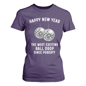 Funny New Years Eve T Shirt For Women Ball Drop Rude Adult Humor TS10 Purple Print Your Wear