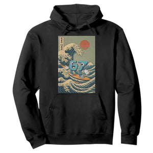 67 Surfing Japanese Hoodie Funny Great Wave Off Kanagawa Six Seven Brainrot Meme TS10 Black Print Your Wear