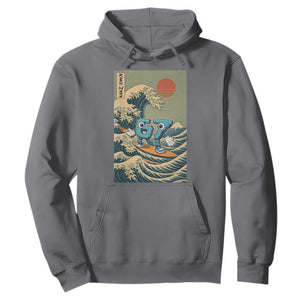 67 Surfing Japanese Hoodie Funny Great Wave Off Kanagawa Six Seven Brainrot Meme TS10 Charcoal Print Your Wear