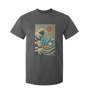 67 Surfing Japanese T Shirt For Kid Funny Great Wave Off Kanagawa Six Seven Brainrot Meme TS10 Dark Heather Print Your Wear