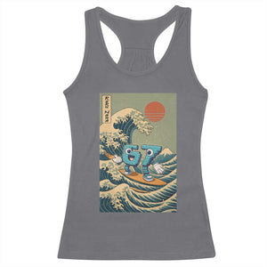 67 Surfing Japanese Racerback Tank Top Funny Great Wave Off Kanagawa Six Seven Brainrot Meme TS10 Charcoal Print Your Wear
