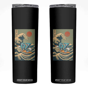 67 Surfing Japanese Skinny Tumbler Funny Great Wave Off Kanagawa Six Seven Brainrot Meme TS10 Black Print Your Wear