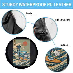 67 Surfing Japanese Spare Tire Cover Funny Great Wave Off Kanagawa Six Seven Brainrot Meme TS10 Print Your Wear