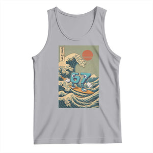 67 Surfing Japanese Tank Top Funny Great Wave Off Kanagawa Six Seven Brainrot Meme TS10 Athletic Heather Print Your Wear