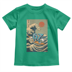67 Surfing Japanese Toddler T Shirt Funny Great Wave Off Kanagawa Six Seven Brainrot Meme TS10 Irish Green Print Your Wear